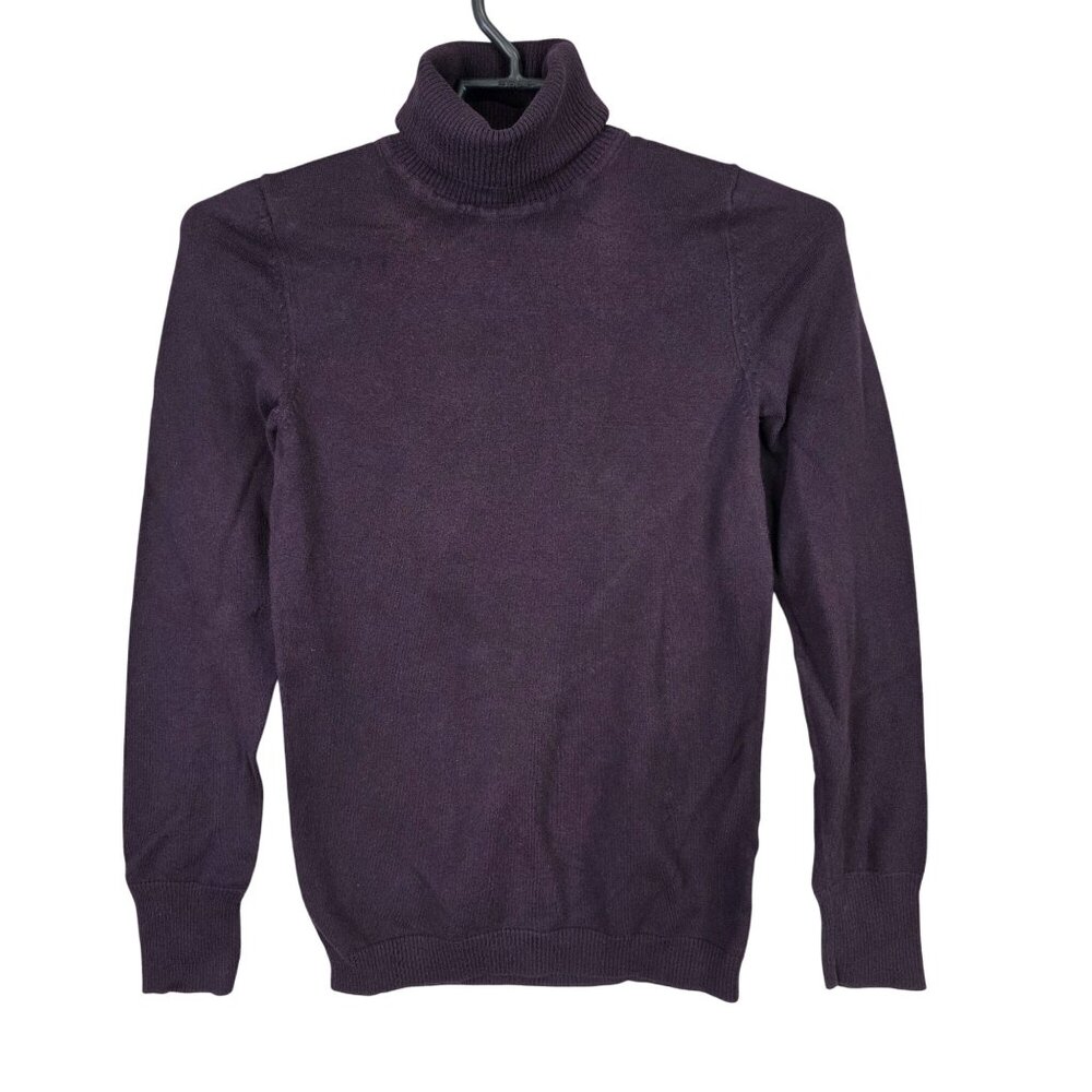 Womens Gap Purple Ultrafine Turtleneck Sweater Long Sleeve Cotton Blend Size S